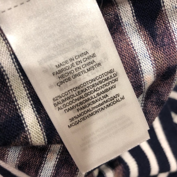 Lauren Ralph Lauren Stripe Floral Navy 3/4 Sleeve Sweater Small - Picture 5 of 6